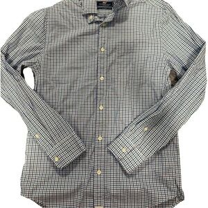 Vineyard Vines Shirt Mens XS White Blue Murray Classic Nylon Plaid Performance